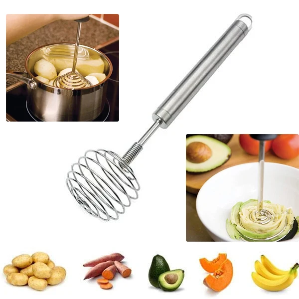 

Newly Stainless Steel Manual Whisk Multifunction Multi-role Egg Beater Potato Masher CLA88
