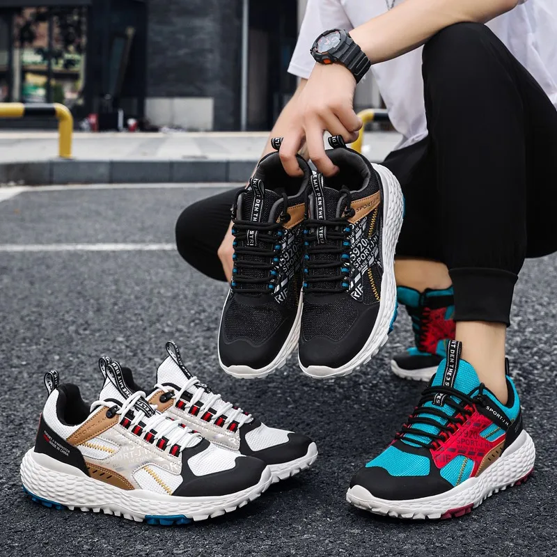 

New Men's Sneakers Breathable Casual Shoes High Quality Wear-resistant Sports Shoes Outdoor Lightweight No-slip Shoes Zapatillas