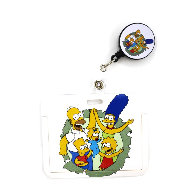 

Funny Cartoon Characters Fashion Women Card Holder Lanyard Colorful Retractable Badge Reel Nurse Doctor Student Exhibition ID