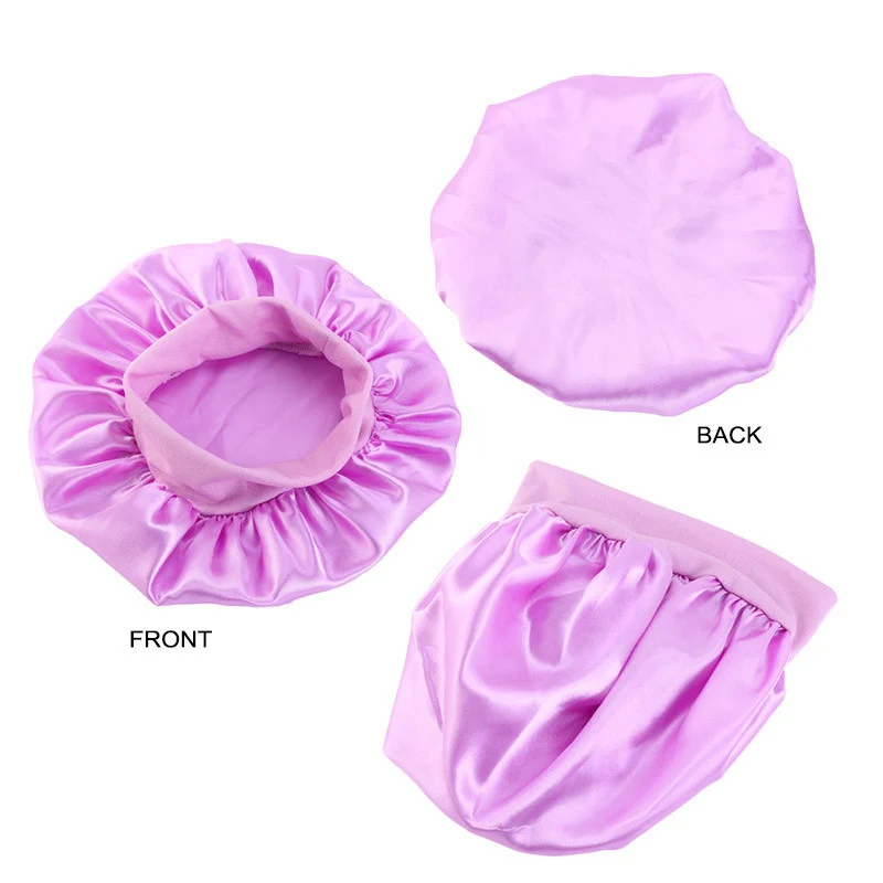 

Unisex Colorful Nightcap Fashion Round Caps For Baby Kids Comfort Protect Wide-brimmed Hair Hats Candy Color Sleeping Cap Bonnet