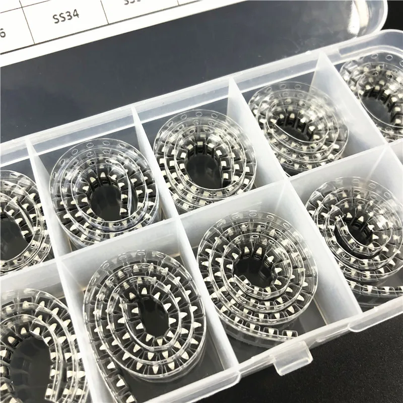 10 значений x50 500pcs SMD M1 M4 M7 SS14 SS24 SS26 SS34 SS310 S1M S2M SMA Шоттки изменения фаз