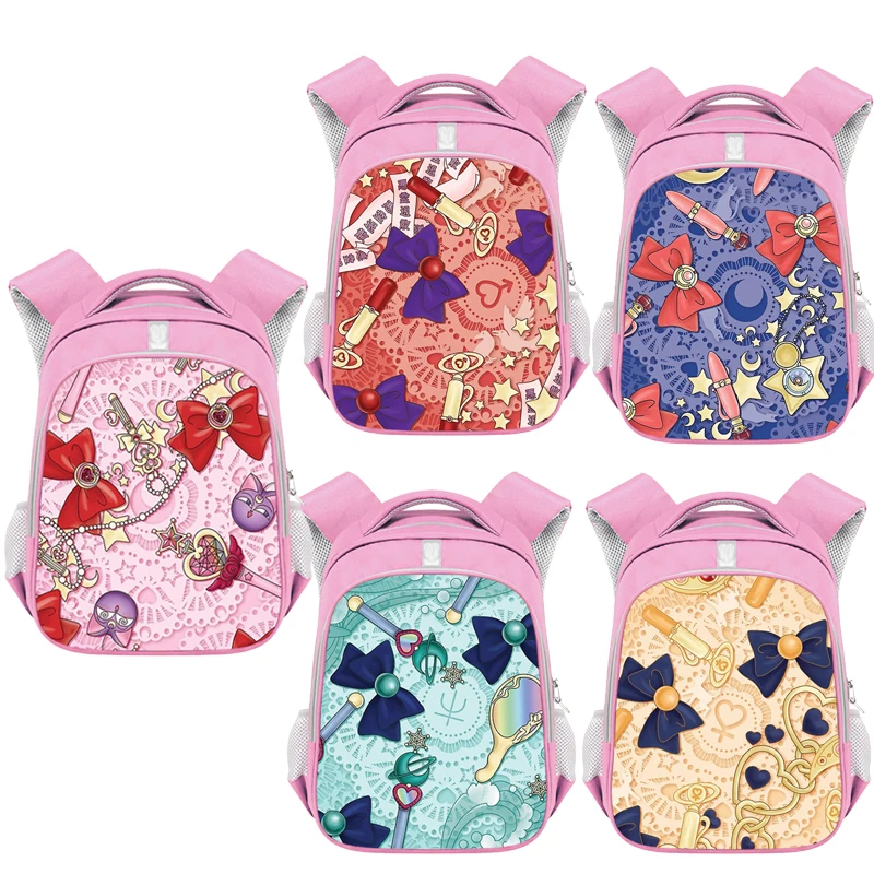 Fashion Magic Stick Bowknot Backpack Lovely Pink Waterproof school Bag for girls backpack Cute Bookbag Fairy Magic Bag Best Gift
