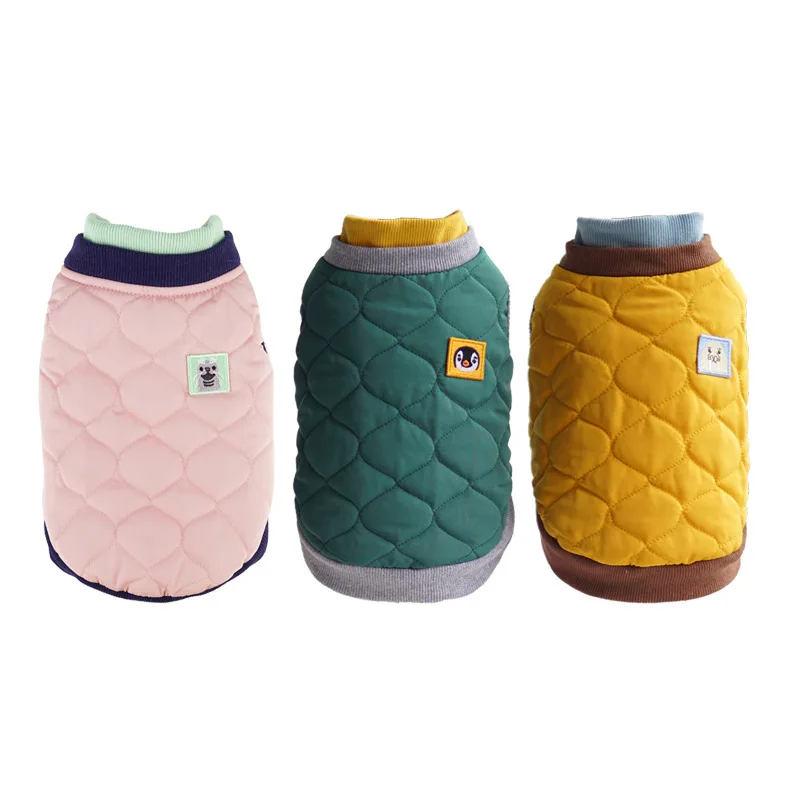 

Новейшая Одежда для собак и кошек на осень и зиму, милый двухслойный модный ошейник в клетку, теплая жилетка для собак, одежда для домашних ж...