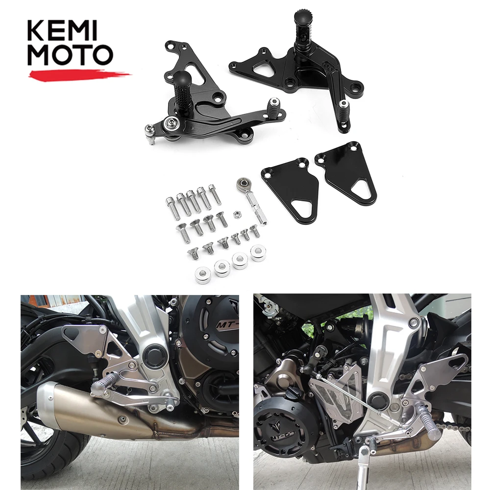 KEMiMOTO Регулируемые задние комплекты для Yamaha MT 07 2013 2014 2015 2016 ЧПУ Подножки Pegs