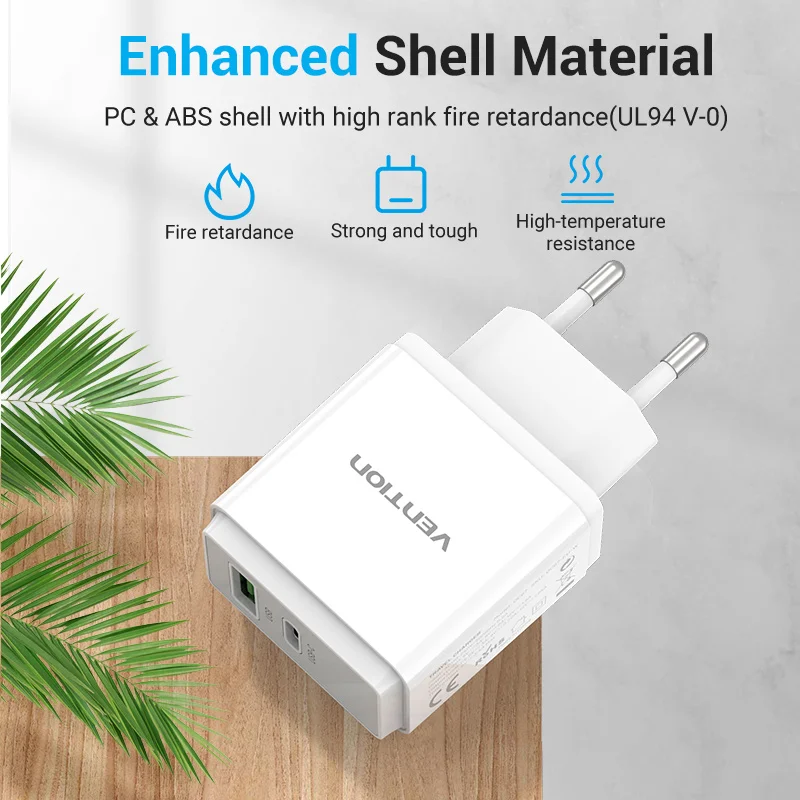 vention 38w fast usb charger usb type c pd fast charging for iphone 12 usb charger with quick charge qc 3 0 mobile phone charger free global shipping