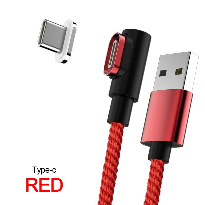 Магнитный кабель VOXLINK Micro usb type C, адаптер для быстрой зарядки телефона, Microusb type-C, магнитное зарядное устройство usb c для iphone samsung S8 9 - Цвет: Red for Type C