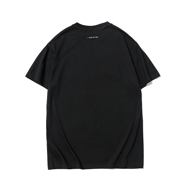 

Fear of God European and American High Street Black Season 6 XV Letter Round Neck Men and Women Couple Short Sleeve T-Shirt Tee