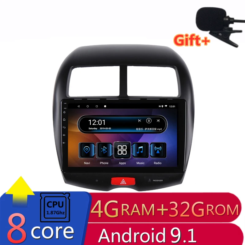 Автомагнитола для Mitsubishi ASX 2010 2011 2012 2013 2016 8 ядер 10 1 дюйма 4G RAM Android DVD GPS