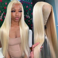 30 inch middle part glueless 613 blonde lace wig pre plucked human hair wigs 13x1 brazilian straight 613 lace part wig remy 150