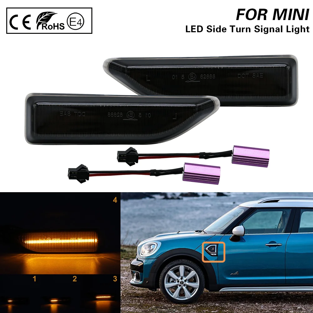 2 предмета в комплекте для MINI Countryman F60 2017 2018 2019 2020 2021 Копченый динамических