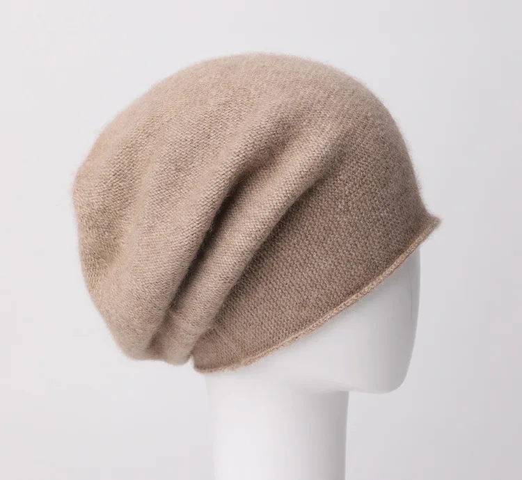 Зимняя кашемировая шапка для женщин Beanie хип хоп милые кашемировые шляпы, зимние шапки женский широкий берет-Боб Gorro Feminino