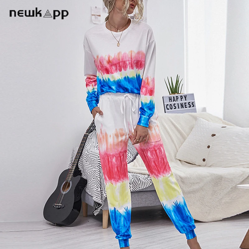 Женский комплект из 2 предметов топ с длинными рукавами и принтом в виде галстука