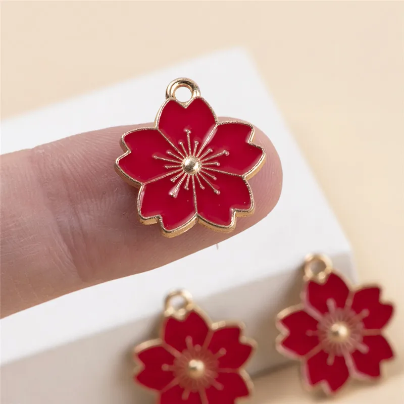 

Эмалевые цветы вишни YEYULIN 10 шт./лот, бант, подвеска, серьги «сделай сам» для изготовления ювелирных изделий, аксессуары