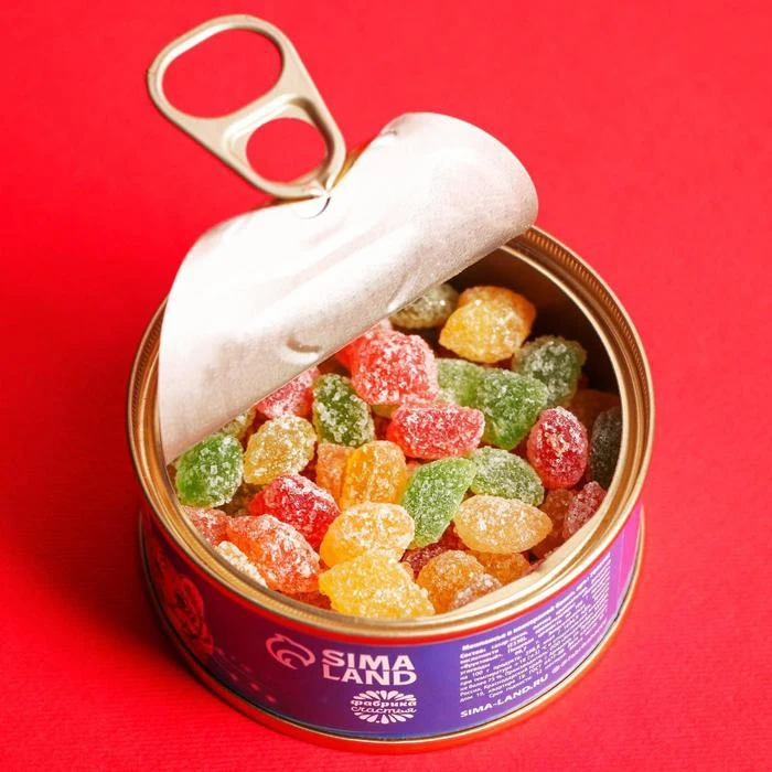 Montpensier in a tin can New Year's Gostinets 65 g 7095992 year 2022 Tiger christmas Candy Caramel Lollipops Confectionery Grocery Food |