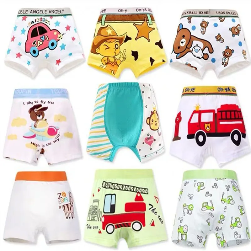 

12Pc/Lot Baby Underwear Children Cartoon Animal Print Boxer Boys Shorts Toddler Kids Panties 1-10Y
