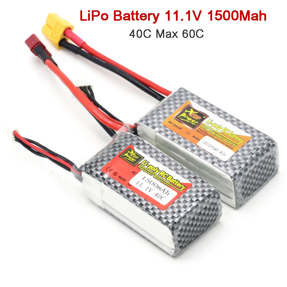 5pcs/lot ZOP Power 11.1V 1500Mah 3S 40C Max 60C LiPo Battery  XT60 Plug T Plug For RC Quadcopter Drone Helicopter Car Airplane