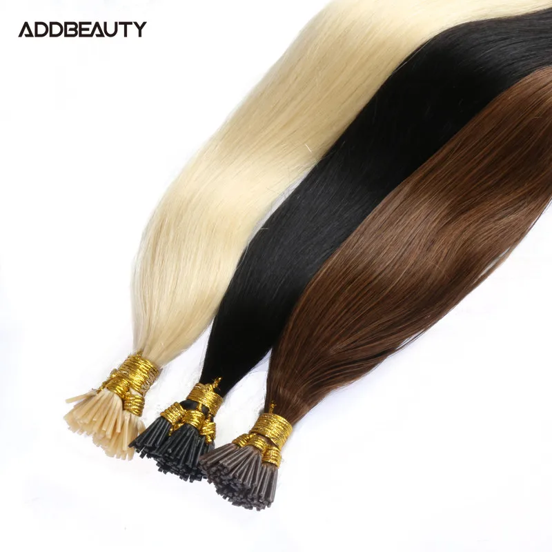 

Addbeauty Real Human I Tip Hair Extensions 0.8g 1g Brazilian 50pcs Remy Hair Bundle Weaves Extension Set For Women Human Hair