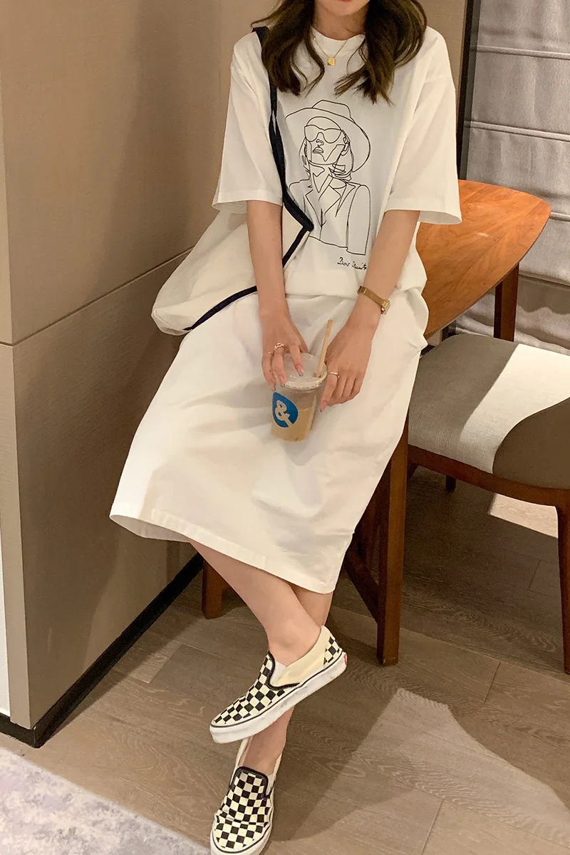 

Short sleeve women's T-shirt 2021 summer new loose and versatile long top