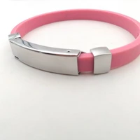 fast shipping negative ionic silicone bracelet stainless steel double magnetic health care silicone energy bracelet