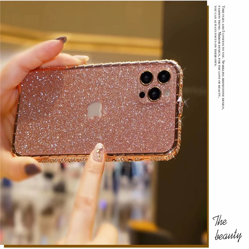 Роскошный чехол со стразами и кристаллами для телефона iPhone 12 11Pro X XR MAX For 8 7 6 Plus