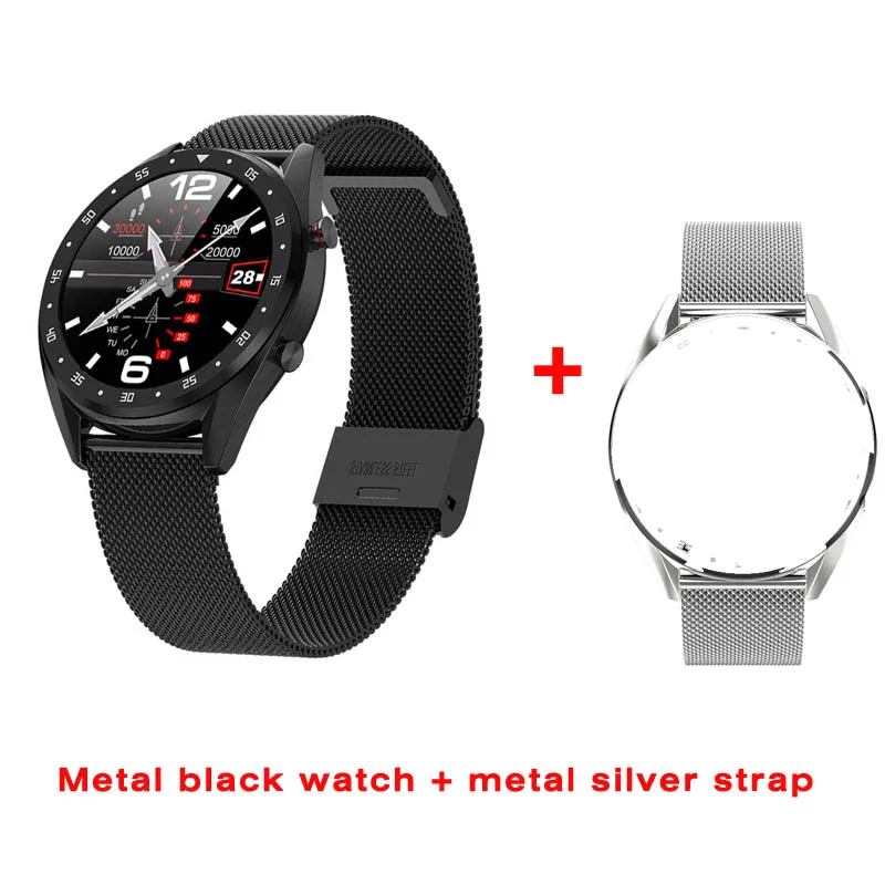 Greentiger ЭКГ+ PPG HRV Bluetooth L7 Смарт часы для мужчин IP68 водонепроницаемый монитор сердечного ритма кровяного давления Smartwatch VS L5 L8 - Цвет: black add silver