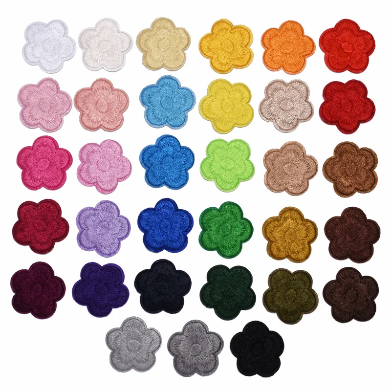 30 шт. маленькие цветы сливы аппликация железа на вышивке патчи для одежды