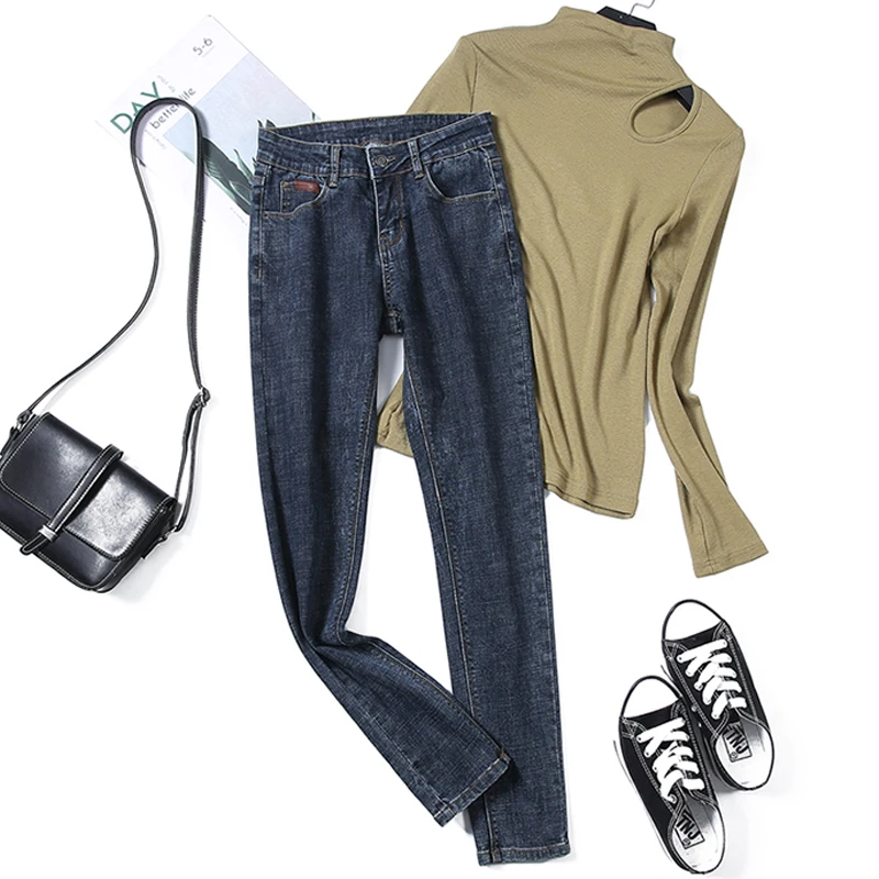 Джинсы для женщин джинсы с высокой талией женские высокоэластичные модные