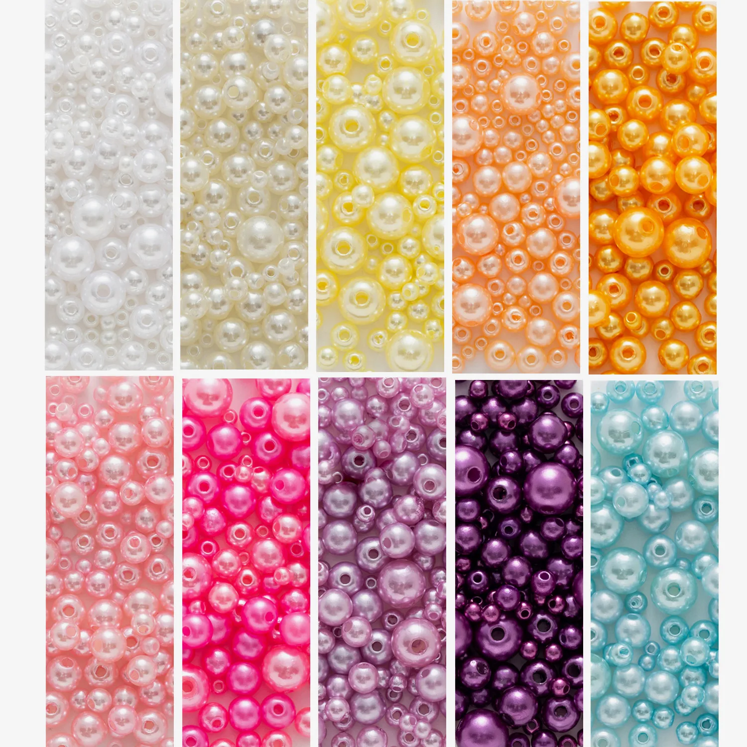 

150 Piece Mixed Size Round ABS Acrylic Imitation Pearl Spacers Beads Women Children DIY Connectors Findings Jewelry Making 3-8mm