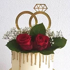 Парные кольца, обручальные кольца для торта, деревенские Золотые Зеркальные кольца, кольца для торта, украшение для свадьбы, юбилея, вечеринки, сюрприз