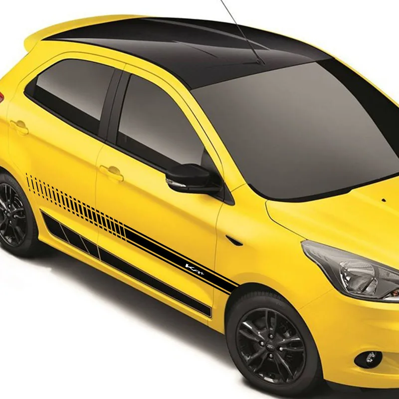 

2PCS Car Decal Vinyl Graphics Side Stickers For Ford Ka Car Body Decals Sticker 2.2 m