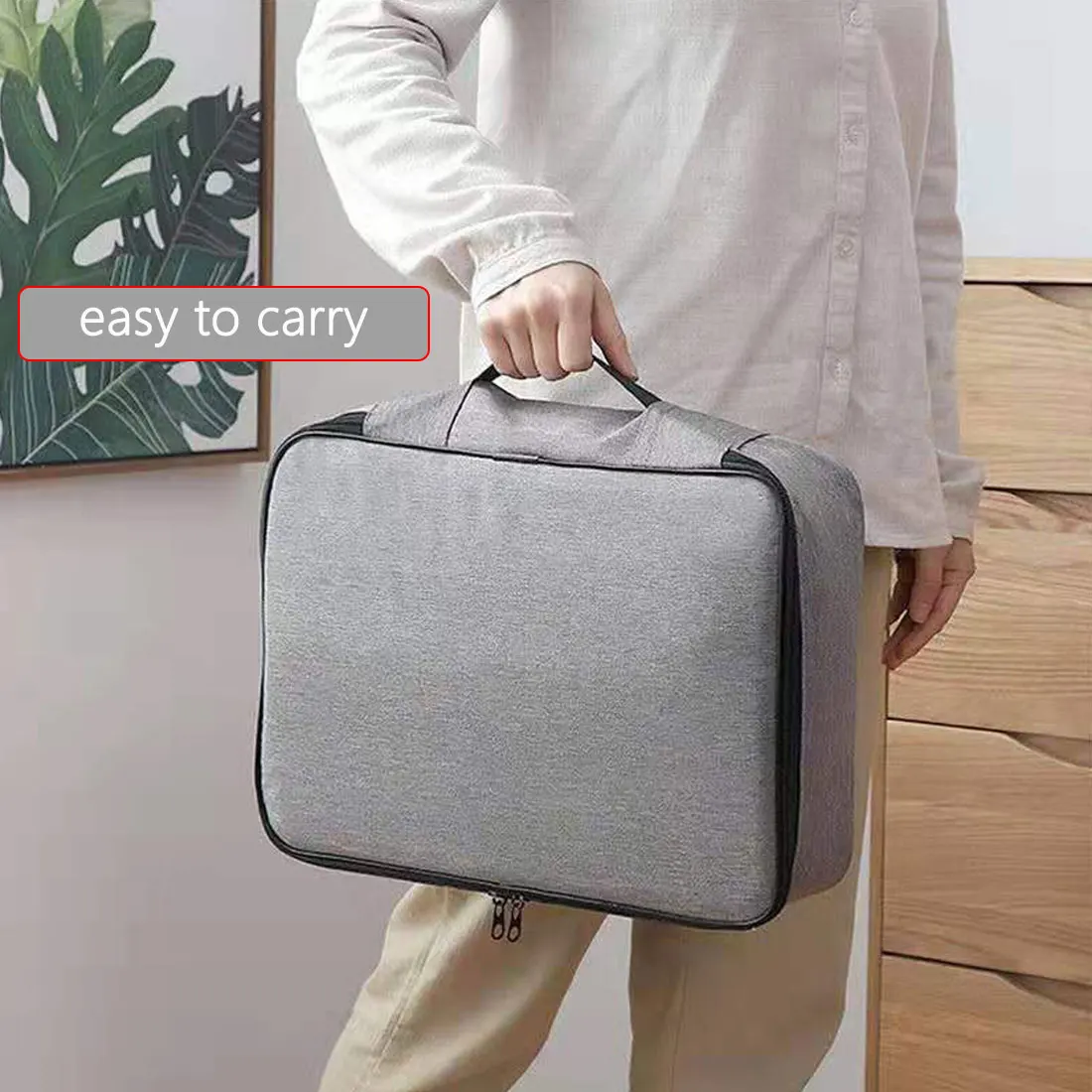 

Large Capacity Multi-layer Document Tickets Storage Bag Travel Passport Cards Bag with Lock Certificate File Organizer Case Home