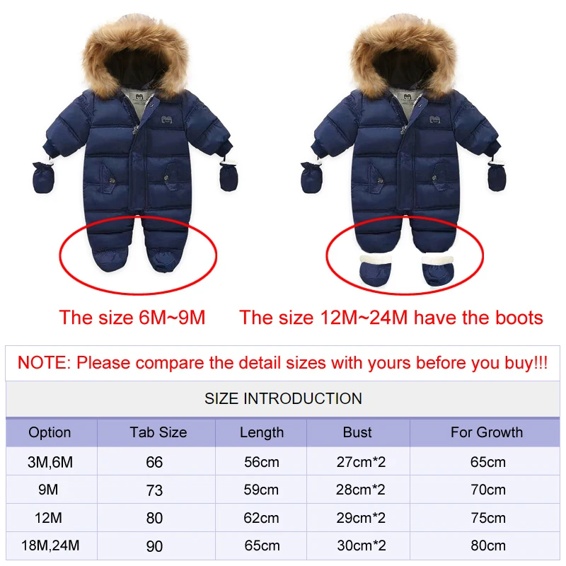 Ircomll Thick Warm Infant Baby Jumpsuit Hooded Inside Fleece Boy Girl Winter Autumn Overalls Children Outerwear Kids Snowsuit
