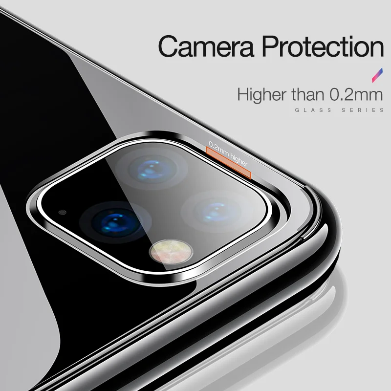 Cafele for iPhone 11 Pro Max Transparent Tempered Glass and TPU Edge Case Ultra Thin Protective Cover pro |