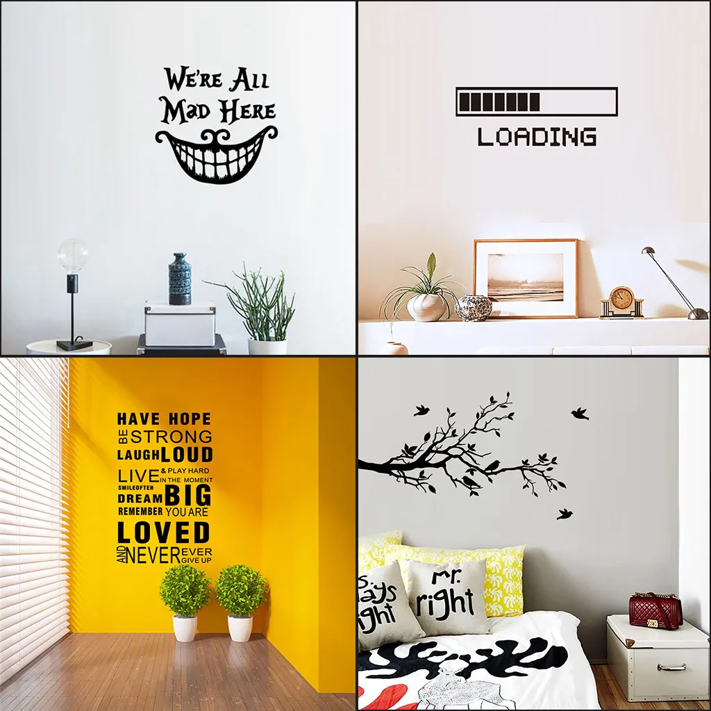 

KAKUDER Creative Rules Words pattern PVC Removable Wall stickers Vinyl Art Mural home decoration adesivo de parede drop ship New