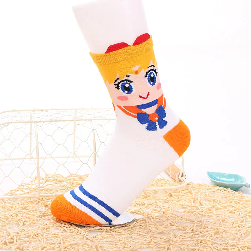 

New Cartoon Sailor Moon Cosplay Accessories Tsukino Usagi Women Girls Ankle Socks Kawaii Cotton Sock Stockings Christmas Gifts