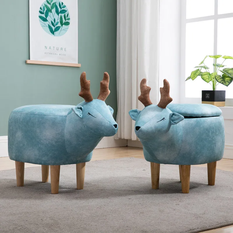 Новинка домашний низкий стул Маленькая деревянная скамейка с мультяшными