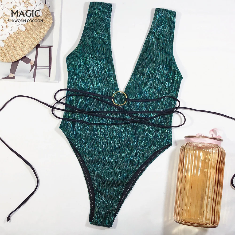 Женский слитный купальник с глубоким v образным вырезом купальный костюм