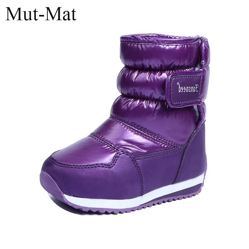 Детские зимние ботинки для девочек и мальчиков модная зимняя обувь на плоской