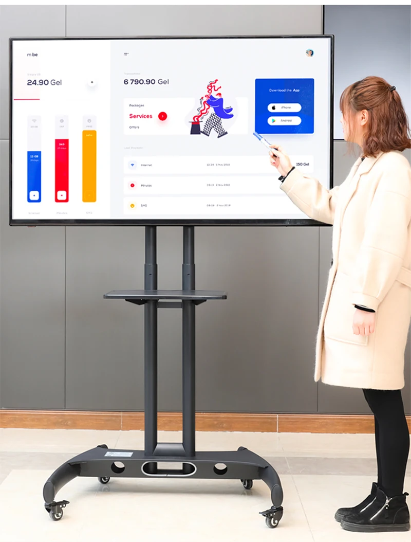 Подставка для мобильного телевизора NB 2021 плоская панель 32-70 дюймов ЖК-дисплей