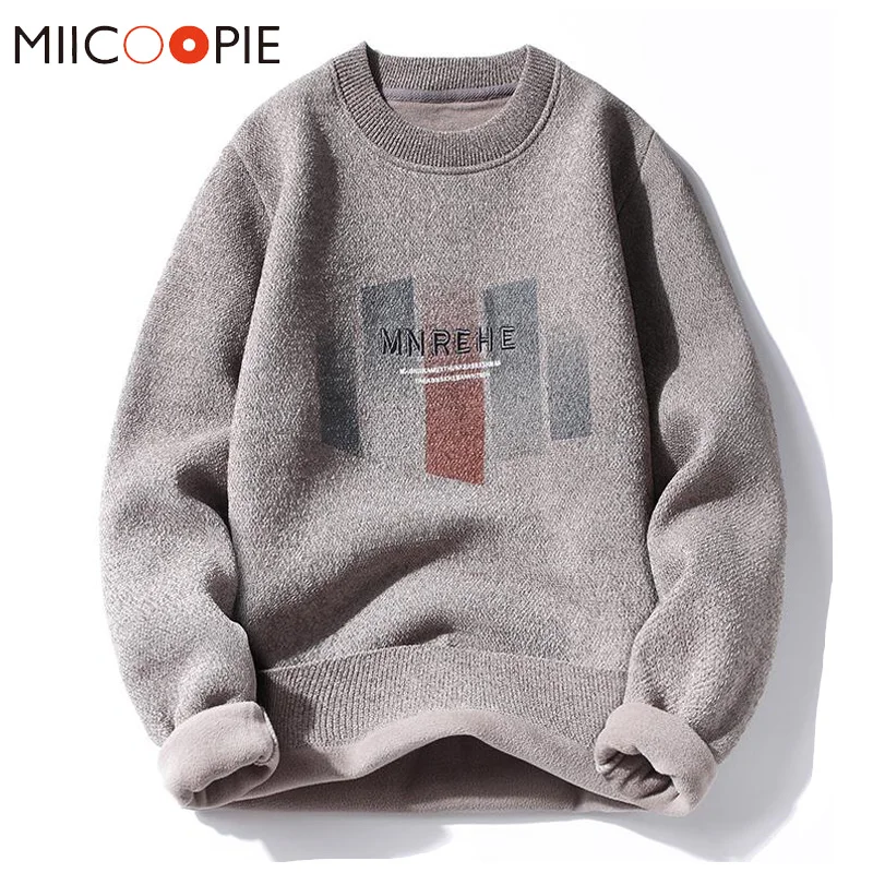 

Mens Sweaters 2021 Autumn Winter New Knitted Thick Fleece Vintage Clothes Embroidery Moda Masculina Men Clothing Sweatshirt 3XL