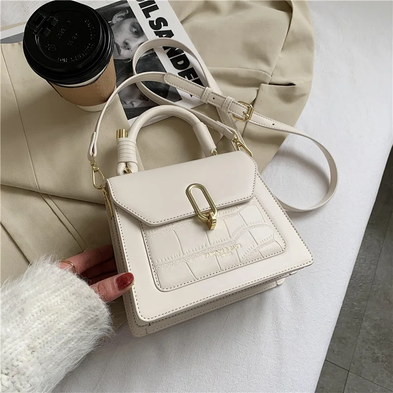 

High Quality Retro Stone Pattern Ladies Handbag Bag 2021 New Korean Version Messenger Bag Single Shoulder Small Square Bag