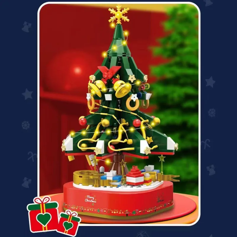 

IN STOCK Christmas Series JXL802 JXL803 JXL804 Santa Claus Music Box Tree Model Building Blocks Bricks Kids Toys Children Gifts