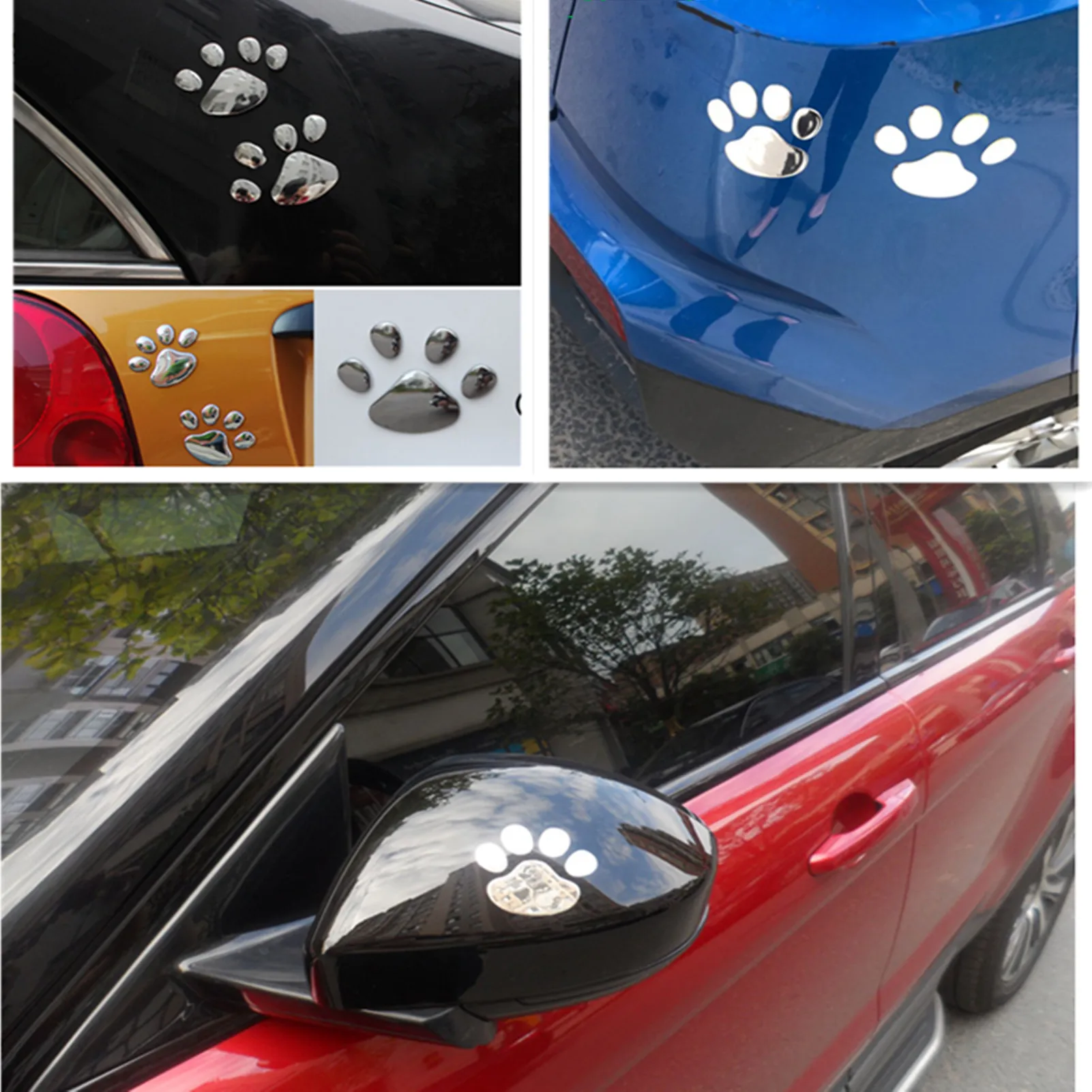 

3D Paw Car Sticker Animal Bear Footprint Decal Logo Auto Motorcycle Scratch Decal Self Adhesive Stickers Car Styling Accessories