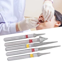 5 pcs dental high speed diamond bur orthodontic interproximal enamel set dentist tool lab dental material emery powder drill bit