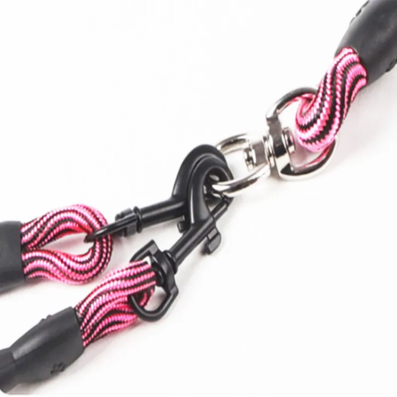 

Pet Supplies Dog Leash Pet Double-Ended Traction Rope Nylon Wave Pattern One Tow Two Traction Rope Anti-Winding Detachable