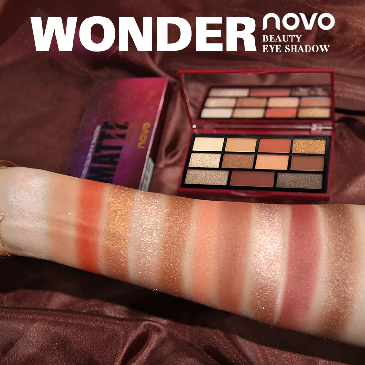 NOVO 11 цветов матовые тени для век Pallete водонепроницаемые натуральные блестящие открытые тени для век макияж Косметическая Палетка Косметика Профессиональный