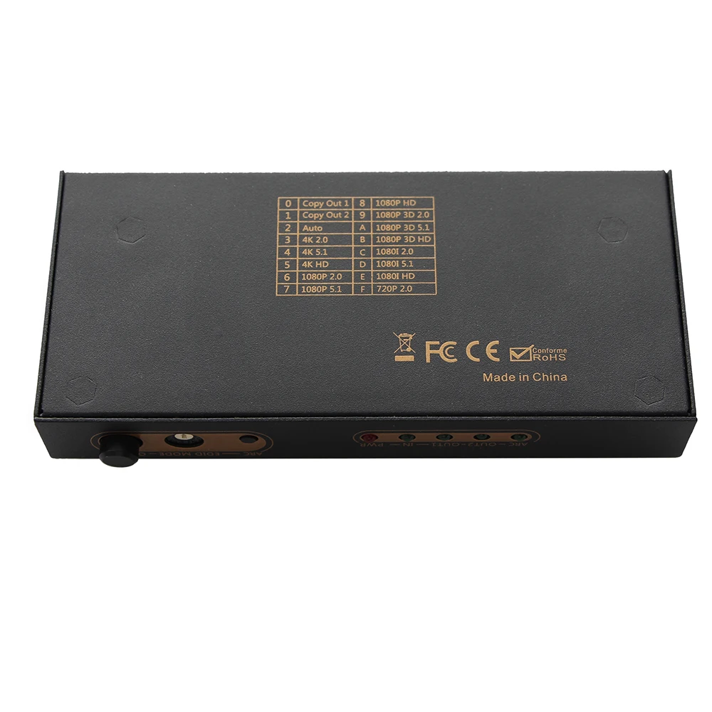 4K HDMI сплиттер 1X2 с аудио экстрактор 2 Way HDR EDID ARC Многофункциональный к оптический