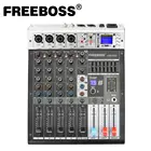Freeboss ADM-GBR6 48 В фантомное питание Repaeat Effect USB функция Bluetooth караоке DJ консоль 99DSP микшер аудио 6-канальный