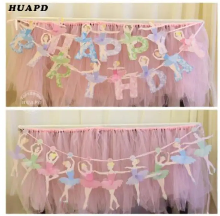 1 комплект балетная балерина флаги для девочек Бантинг бумажный баннер 18 дюймов