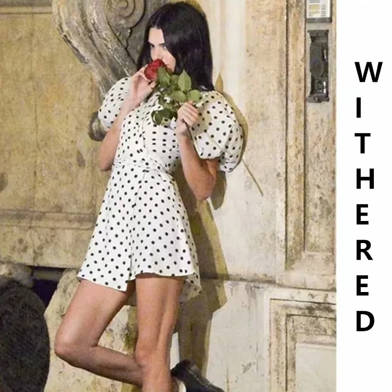 Винтажное платье Kendall Jenner в горошек с пышными вставками, женское мини-платье vestidos de fiesta de noche